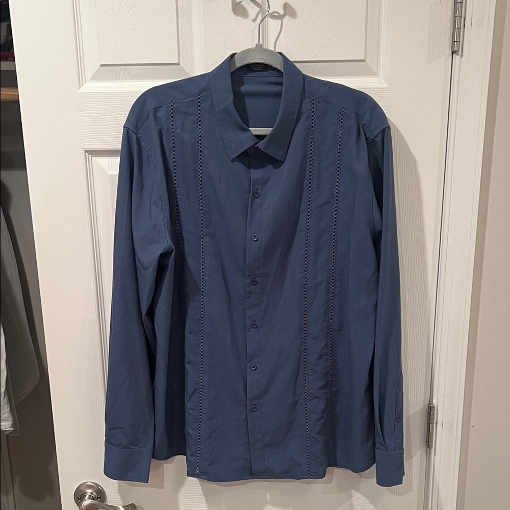 Men's Cuban Guayabera long sleeve button down shirt